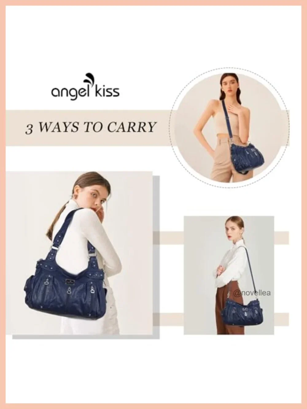 Washed Faux Leather Large Crossbody Hobo Satchel Shoulder Handbag Tote Purse